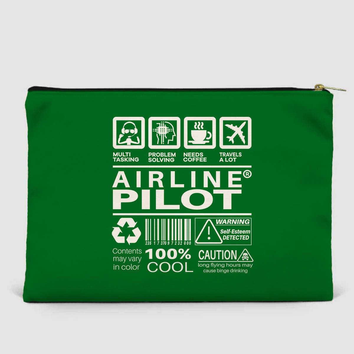 Airline Pilot Label Designed Zipper Pouch