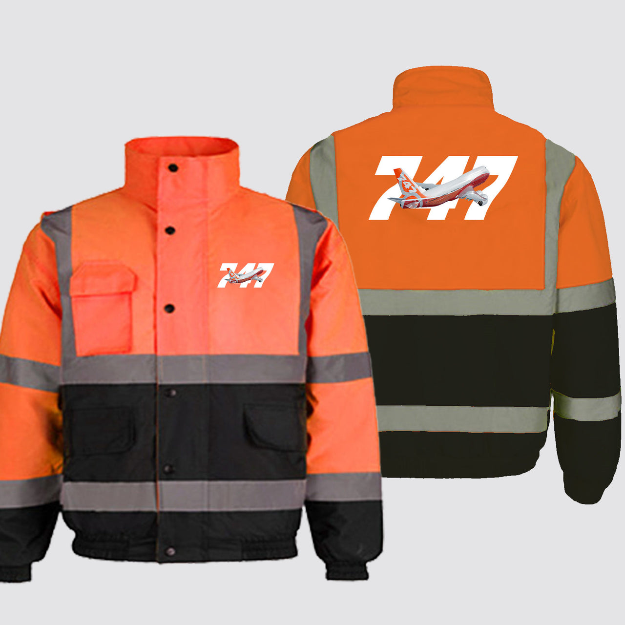 Super Boeing 747 Intercontinental Designed Reflective Winter Jackets