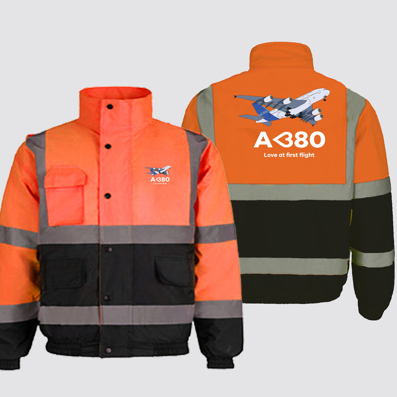 Airbus A380 Love at first flight Designed Reflective Winter Jackets