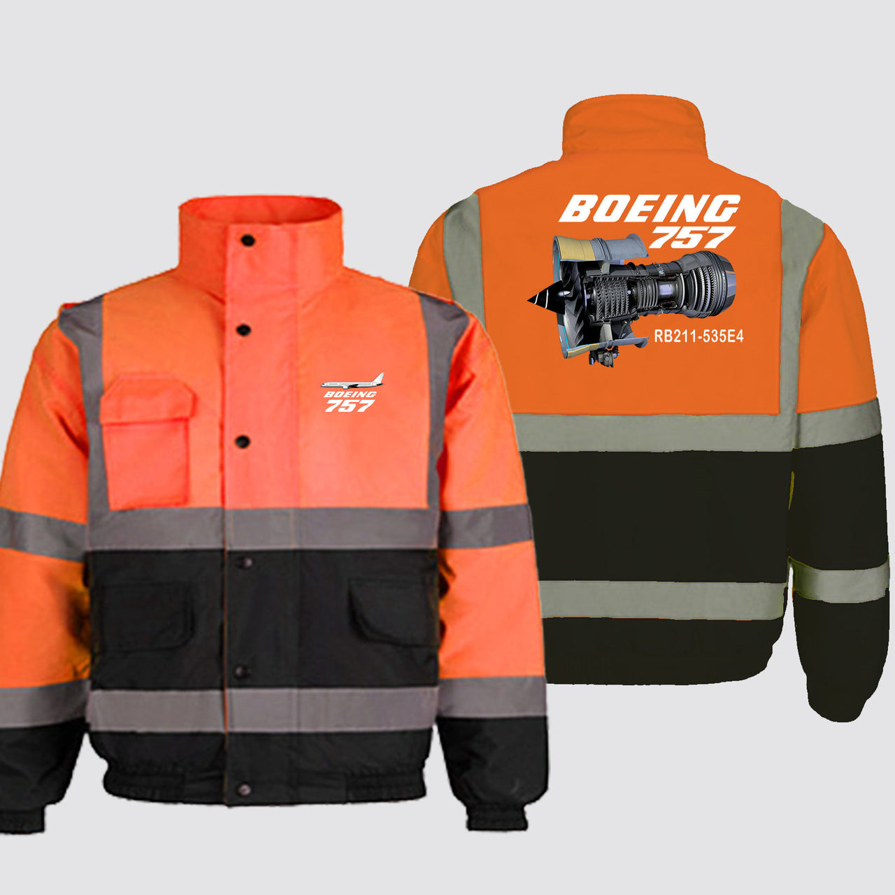 Boeing 757 & Rolls Royce Engine (RB211) Designed Reflective Winter Jackets