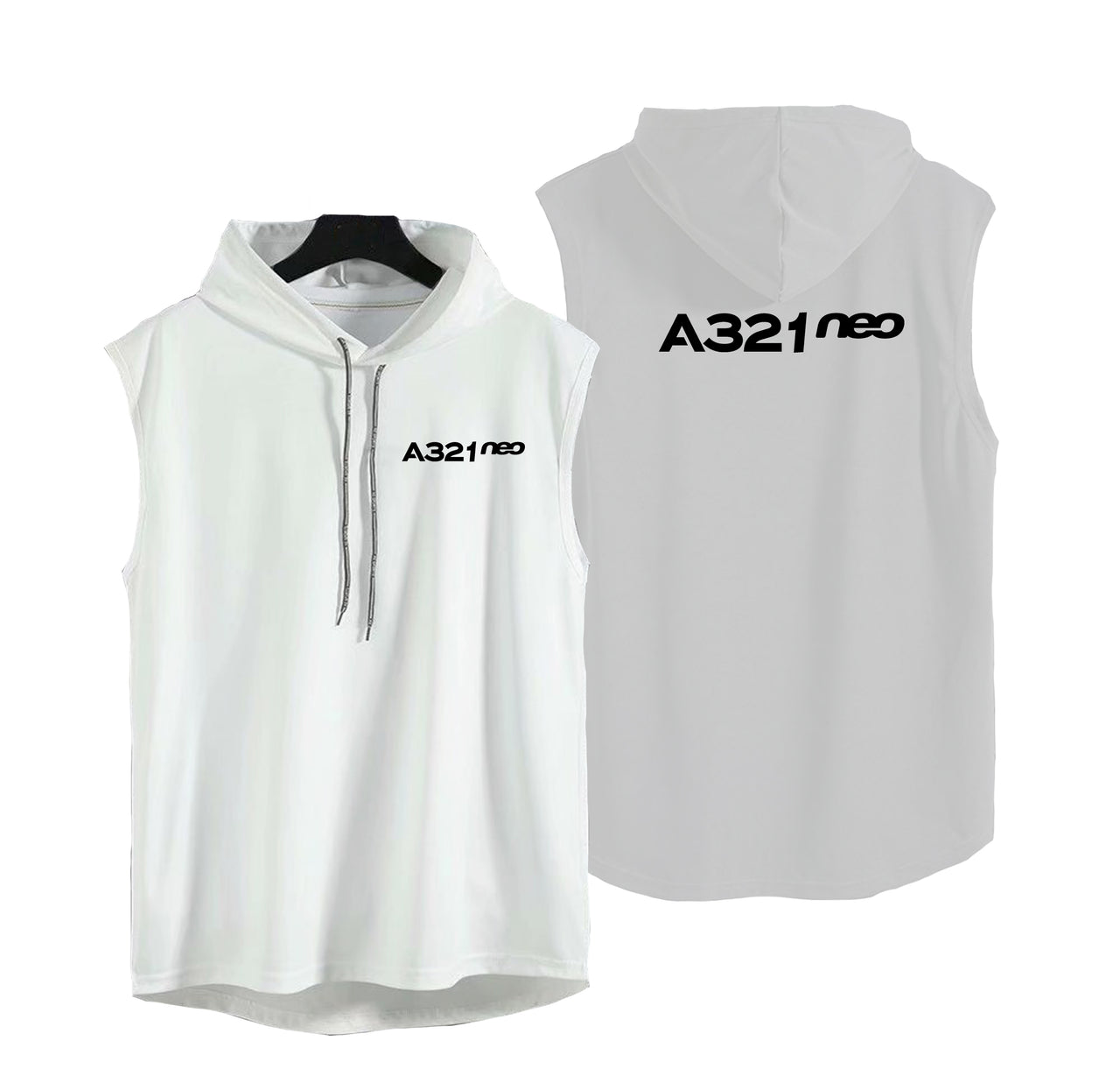 A321neo & Text Designed Hooded Tank Tops