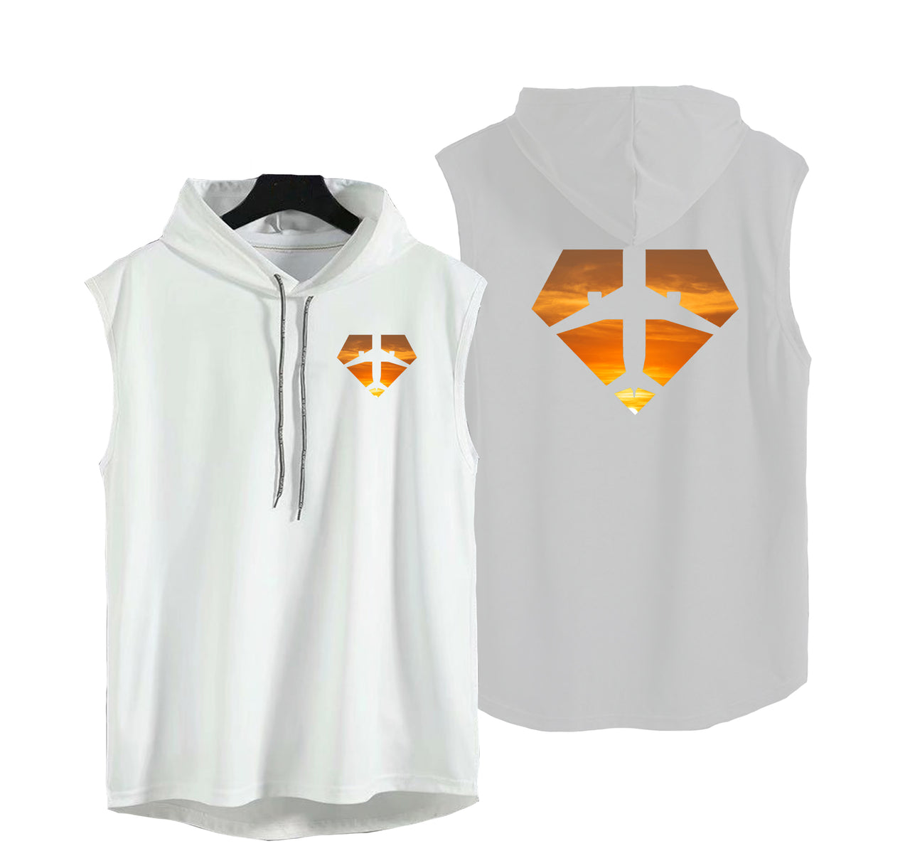 Supermen of The Skies (Sunset) Designed Hooded Tank Tops