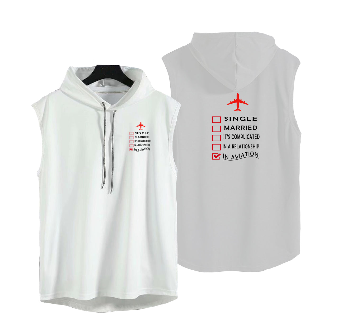 In Aviation Designed Hooded Tank Tops