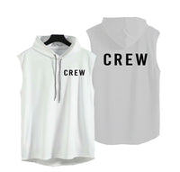 Thumbnail for CREW & Text Designed Hooded Tank Tops