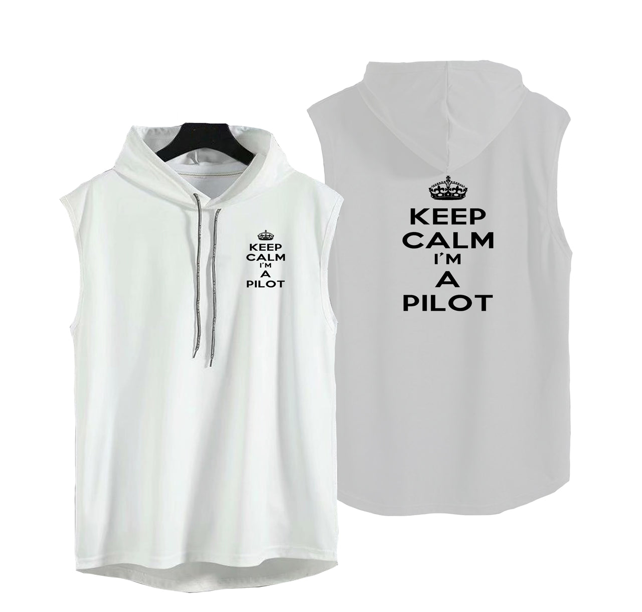 Keep Calm I'm a Pilot Designed Hooded Tank Tops