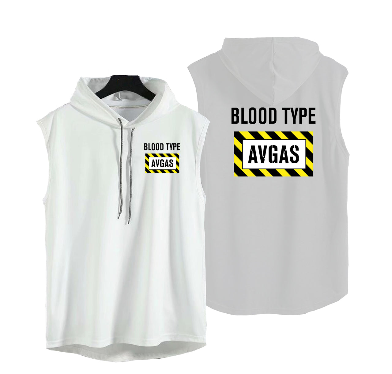 Blood Type AVGAS Designed Hooded Tank Tops