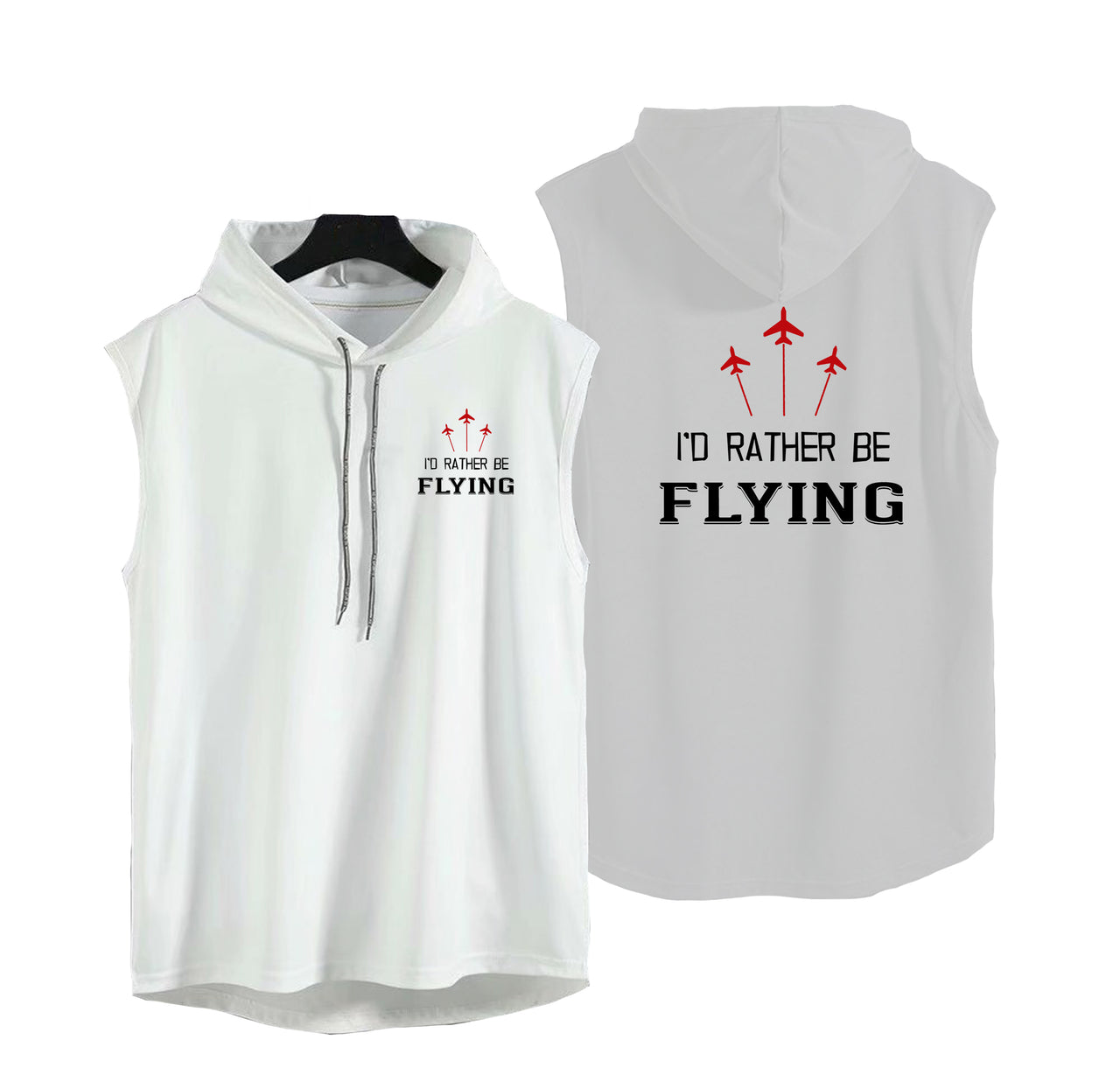 I'D Rather Be Flying Designed Hooded Tank Tops