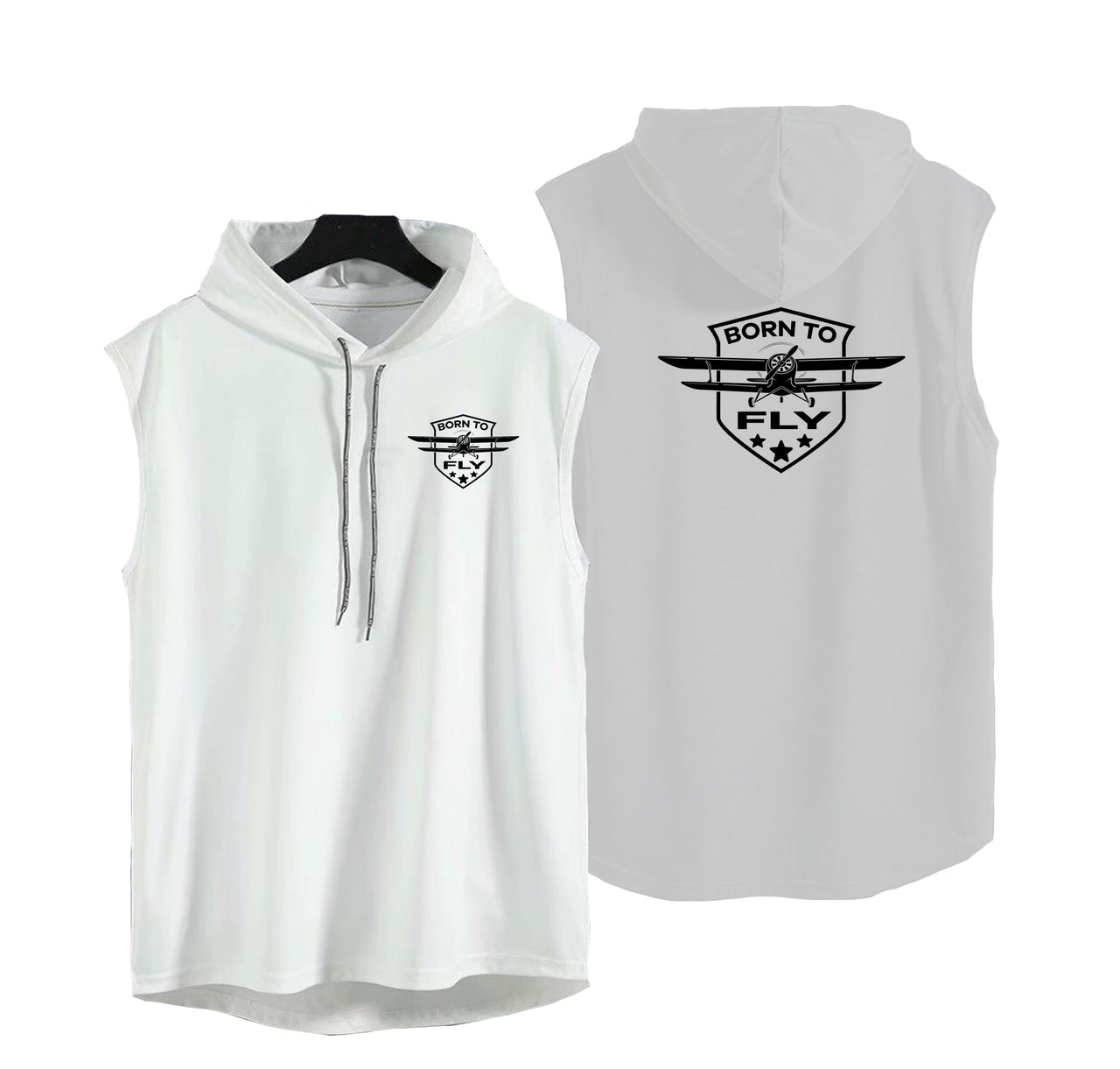 Born To Fly Designed Designed Hooded Tank Tops