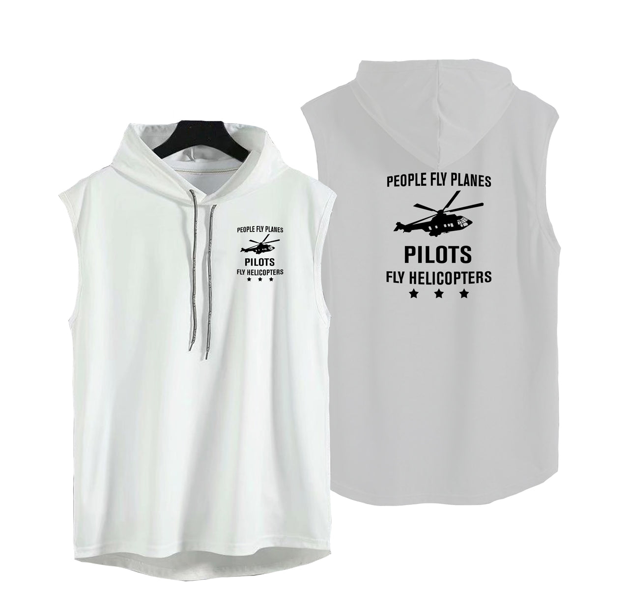 People Fly Planes Pilots Fly Helicopters Designed Hooded Tank Tops