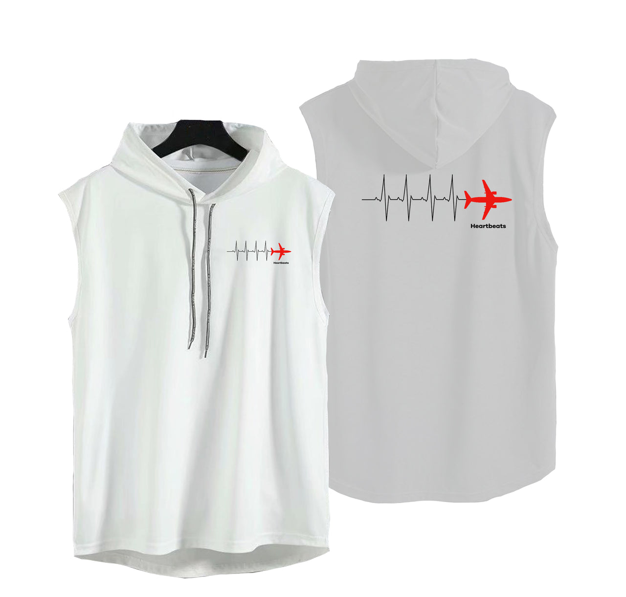 Aviation Heartbeats Designed Hooded Tank Tops