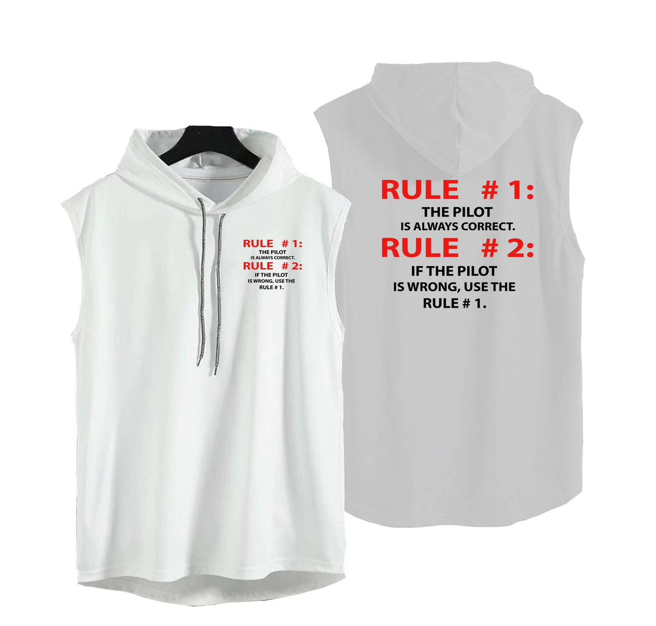 Rule 1 - Pilot is Always Correct Designed Hooded Tank Tops