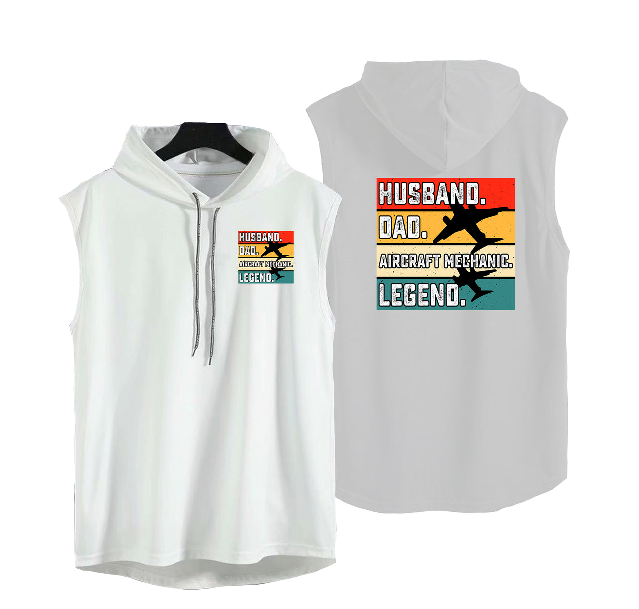 Husband & Dad & Aircraft Mechanic & Legend Designed Hooded Tank Tops