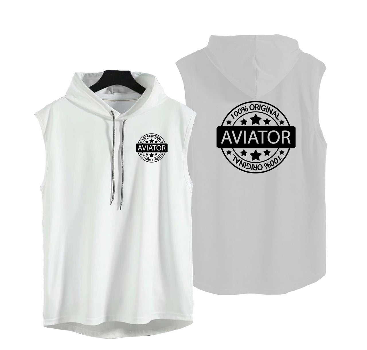 %100 Original Aviator Designed Hooded Tank Tops