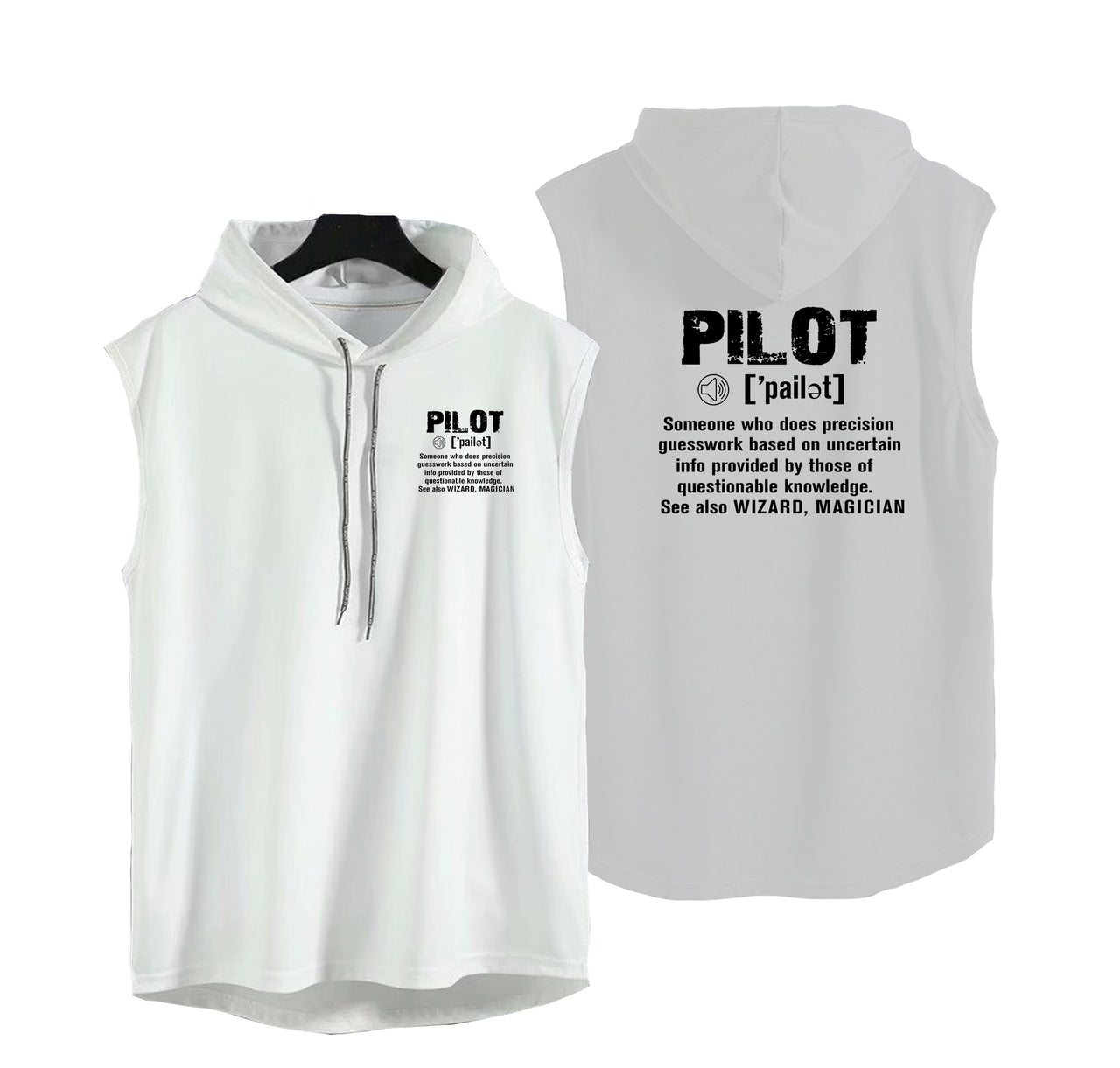 Pilot [Noun] Designed Hooded Tank Tops