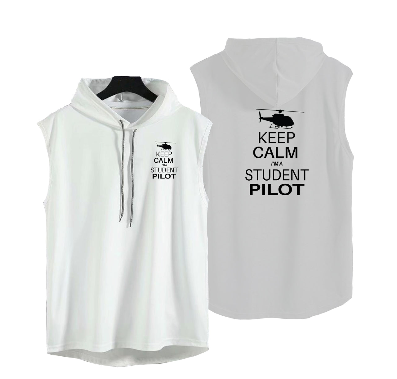 Student Pilot (Helicopter) Designed Hooded Tank Tops