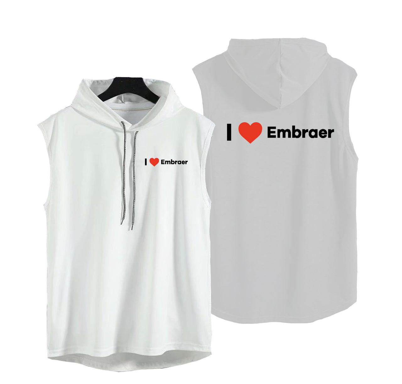 I Love Embraer Designed Hooded Tank Tops