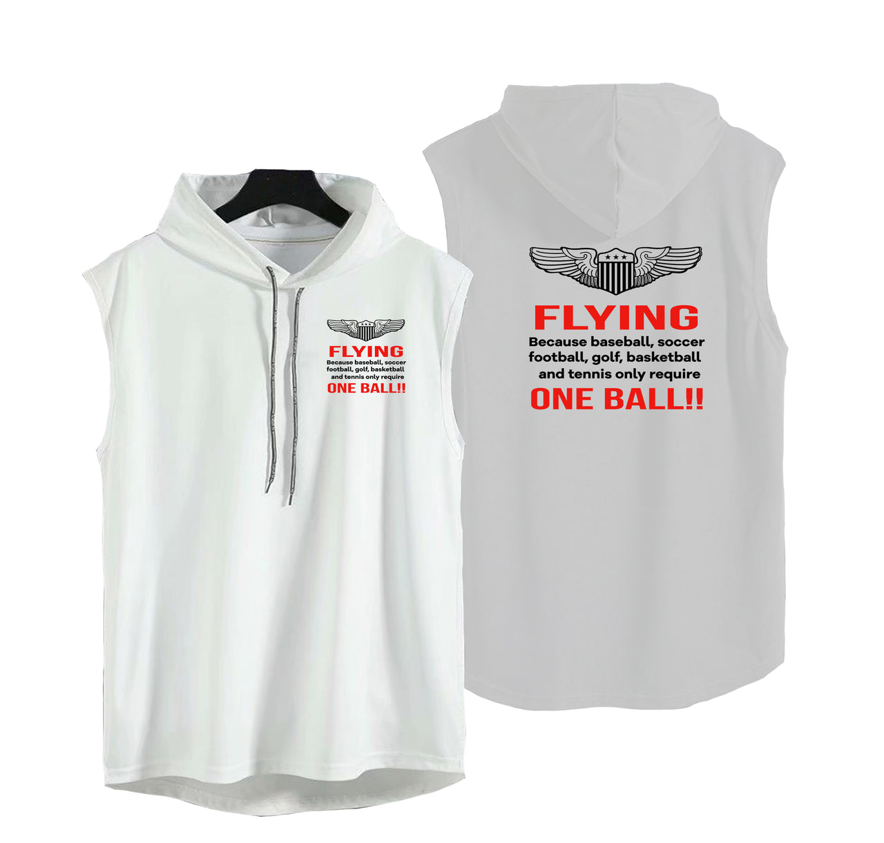 Flying One Ball Designed Hooded Tank Tops