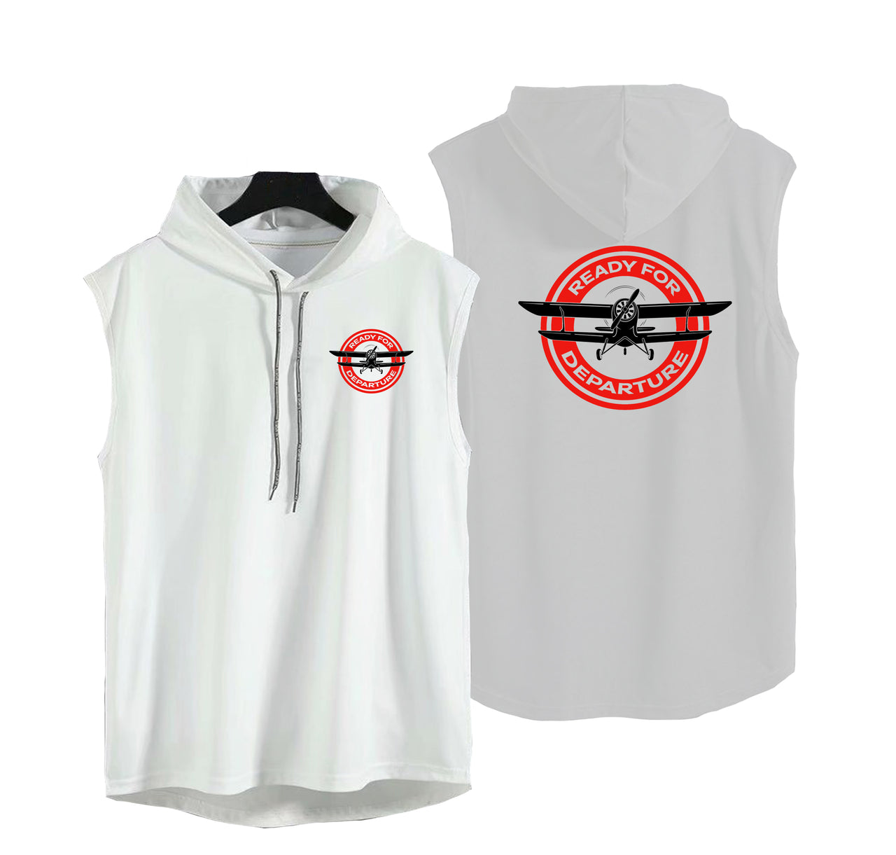 Ready for Departure Designed Hooded Tank Tops