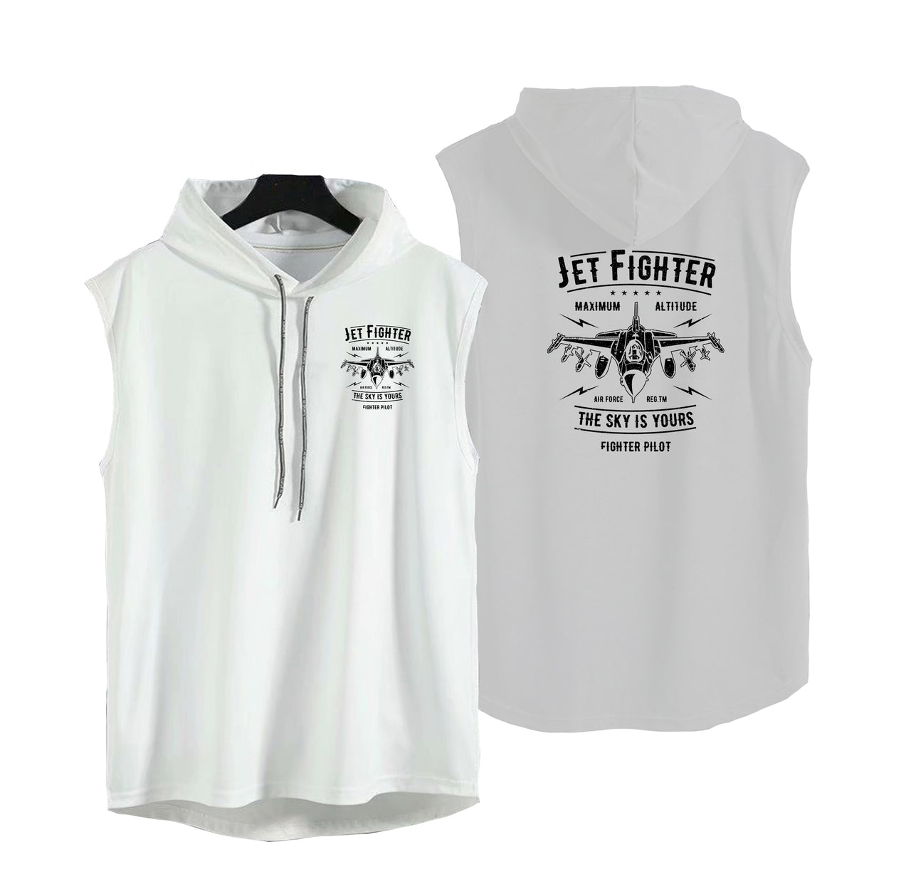 Jet Fighter - The Sky is Yours Designed Hooded Tank Tops