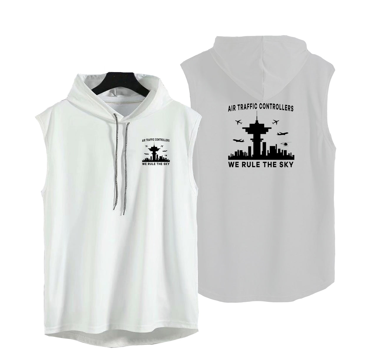 Air Traffic Controllers - We Rule The Sky Designed Hooded Tank Tops