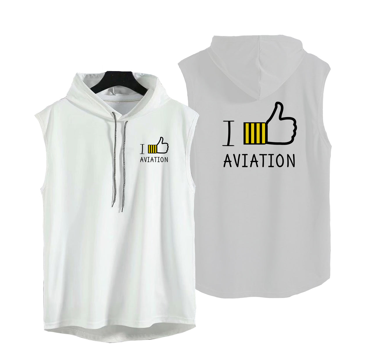 I Like Aviation Designed Hooded Tank Tops