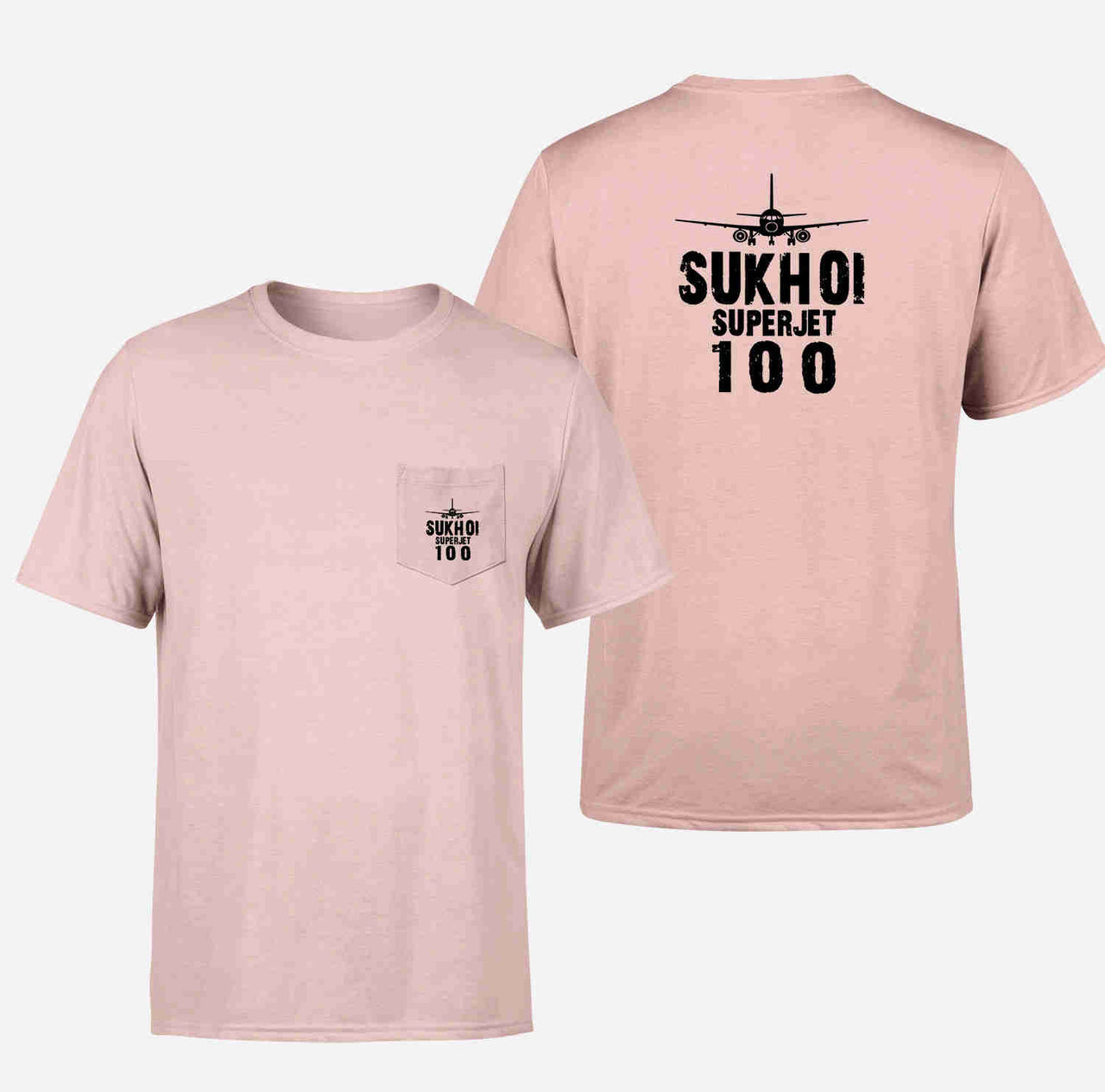 Sukhoi Superjet 100 & Plane Designed Pocket T-Shirts