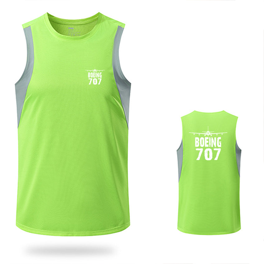 Boeing 707 & Plane Designed Men Sleeveless T-shirt Quick Dry Vests