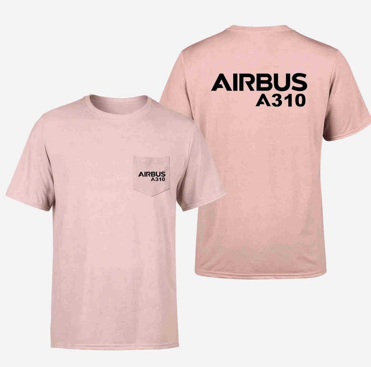 Airbus A310 & Text Designed Pocket T-Shirts