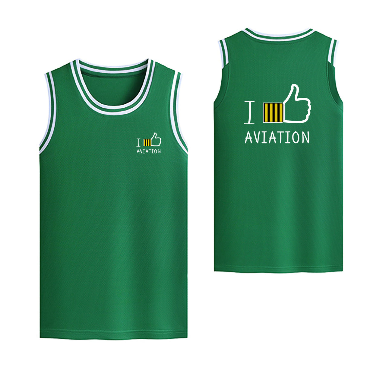 I Like Aviation Designed Basketball Style Sports Tank Tops