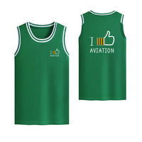 Thumbnail for I Like Aviation Designed Basketball Style Sports Tank Tops