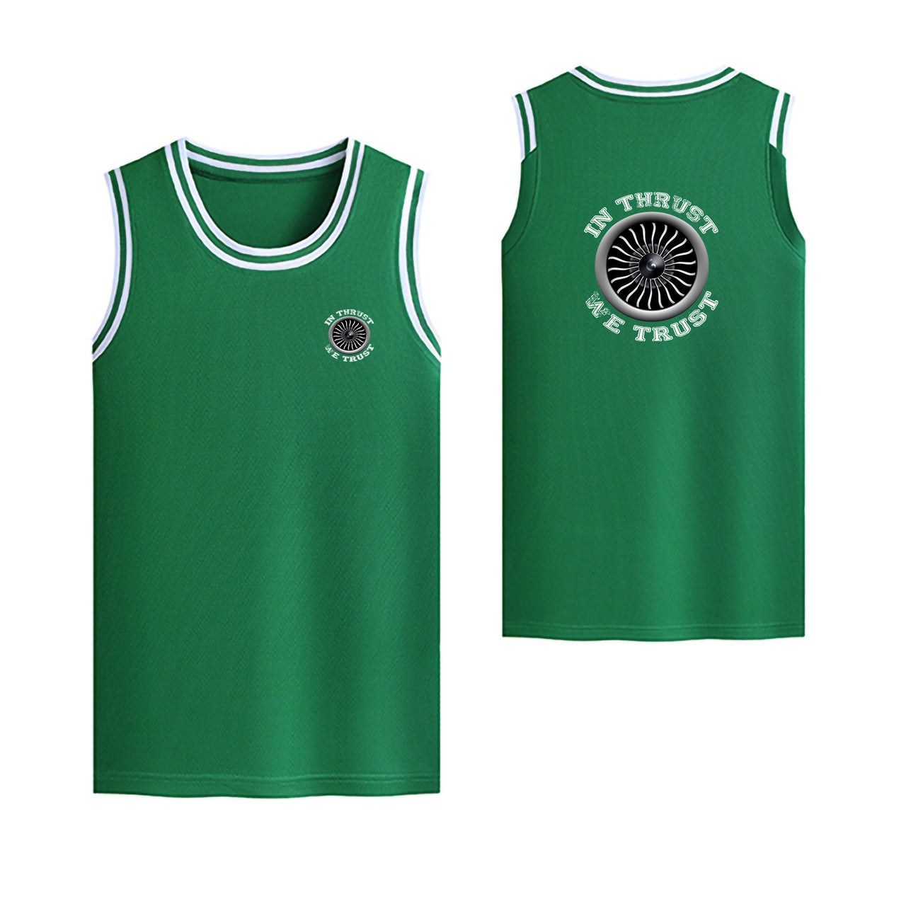 In Thrust We Trust (Vol 2) Designed Basketball Style Sports Tank Tops