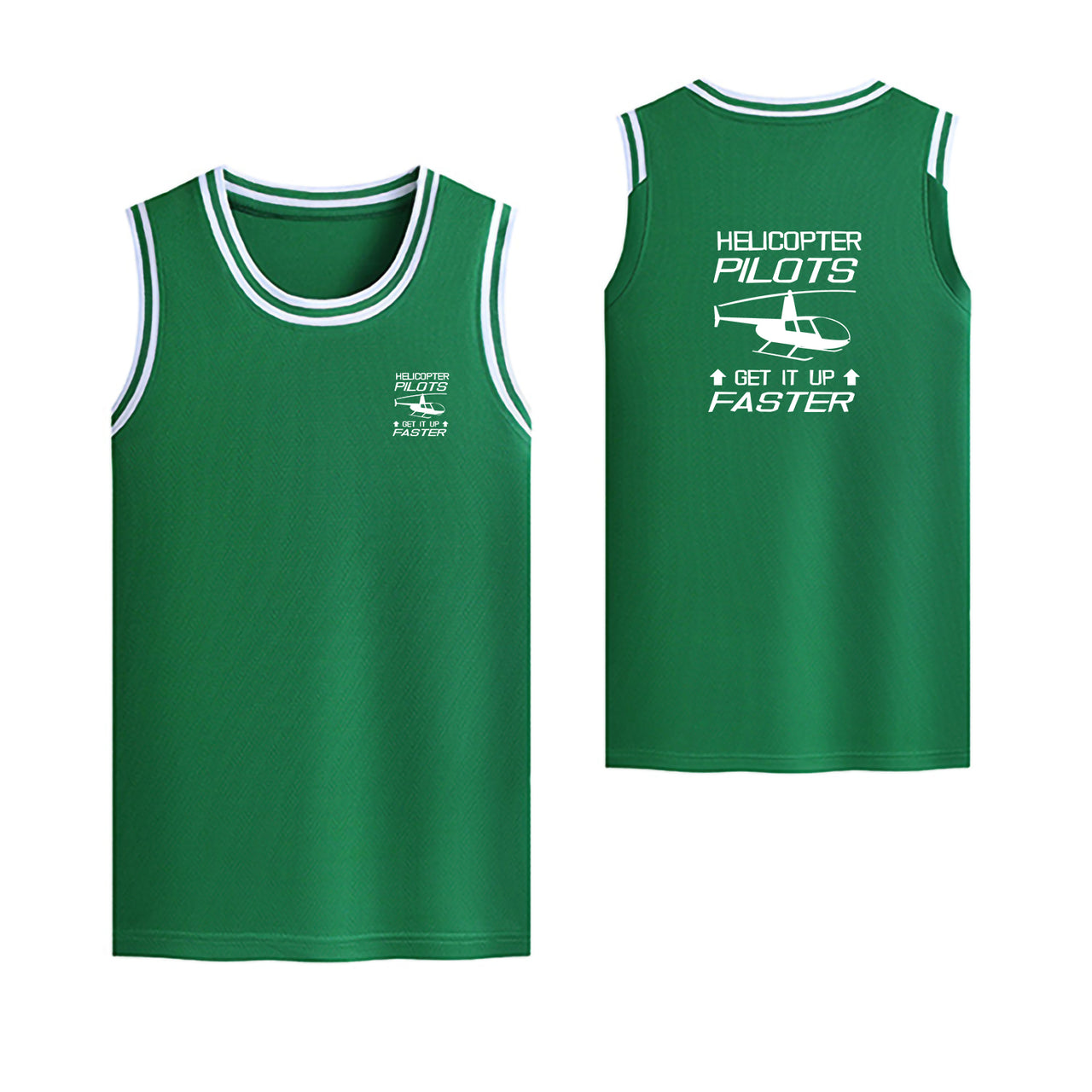 Helicopter Pilots Get It Up Faster Designed Basketball Style Sports Tank Tops