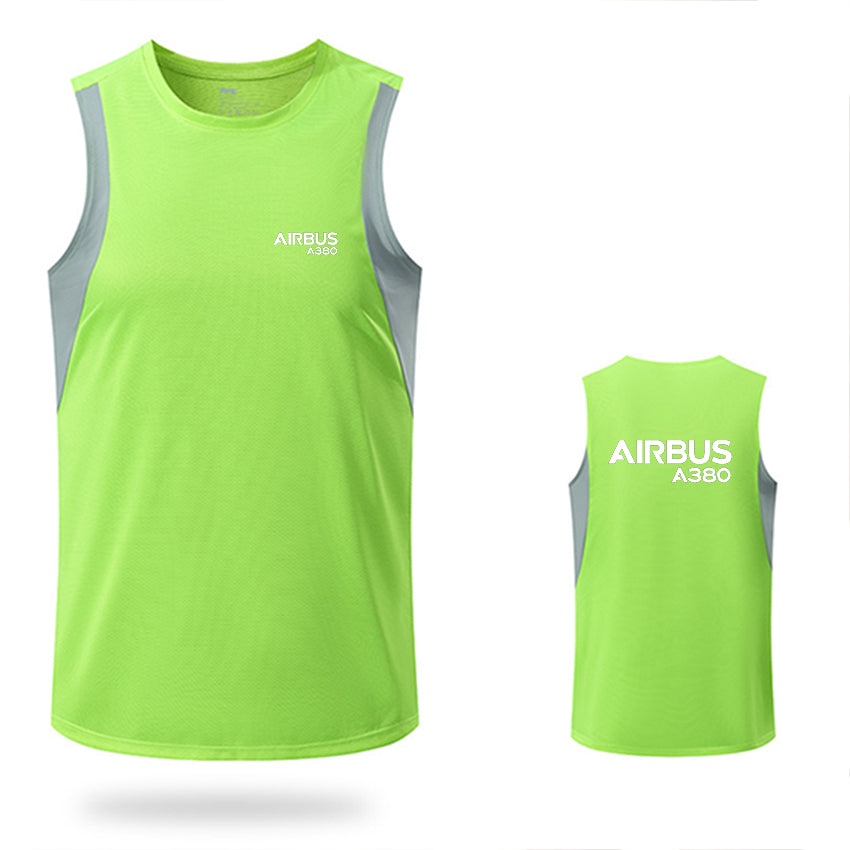 Airbus A380 & Text Designed Men Sleeveless T-shirt Quick Dry Vests