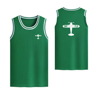 Thumbnail for Eat Sleep Fly & Propeller Designed Basketball Style Sports Tank Tops