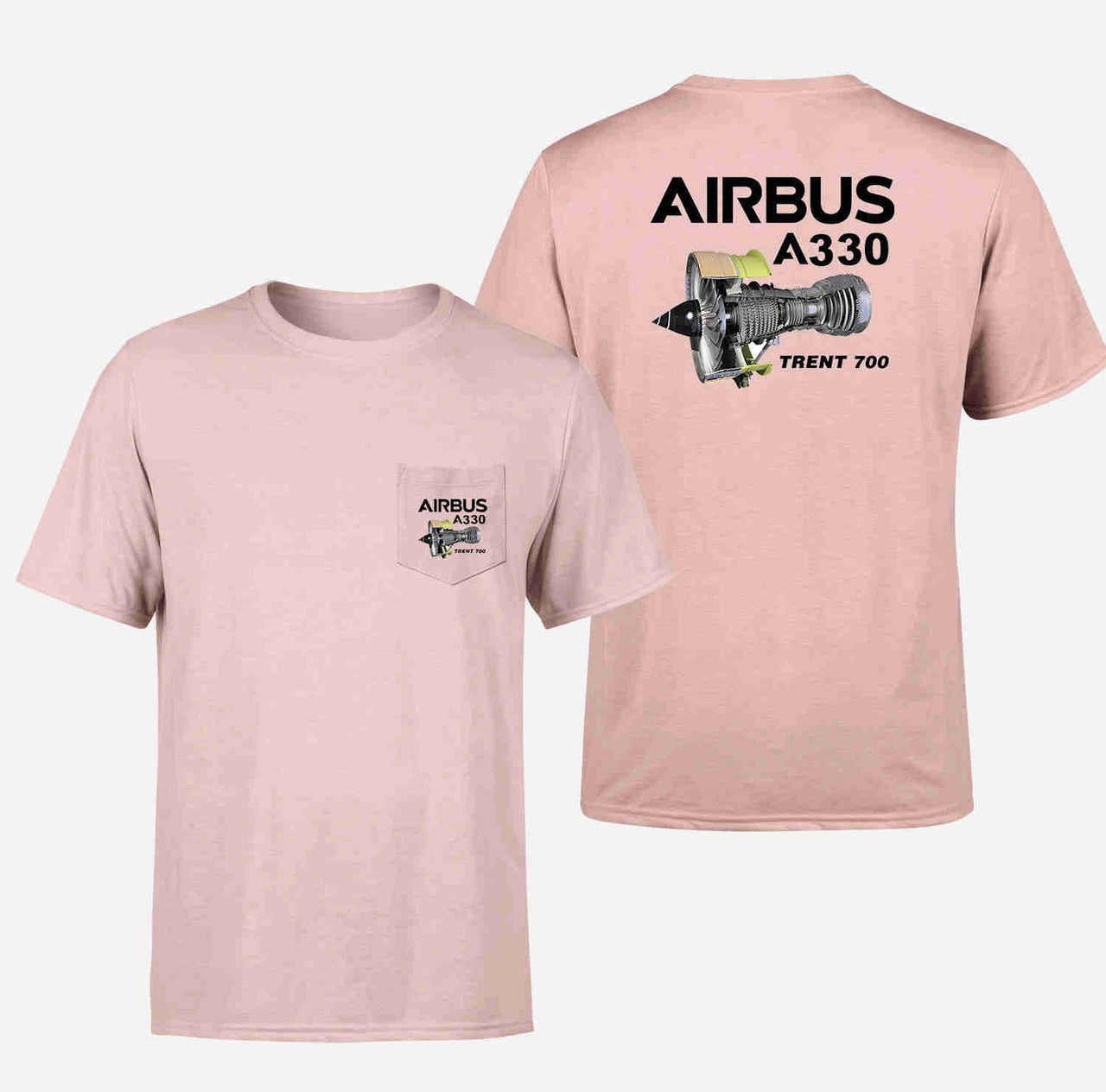 Airbus A330 & Trent 700 Engine Designed Pocket T-Shirts