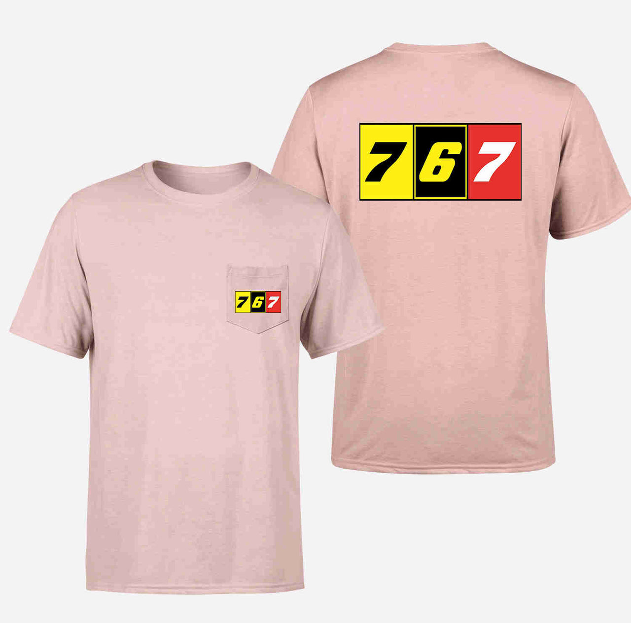 Flat Colourful 767 Designed Pocket T-Shirts