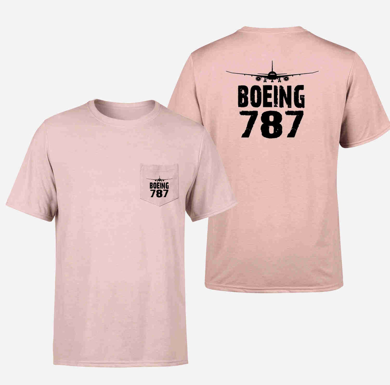 Boeing 787 & Plane Designed Pocket T-Shirts