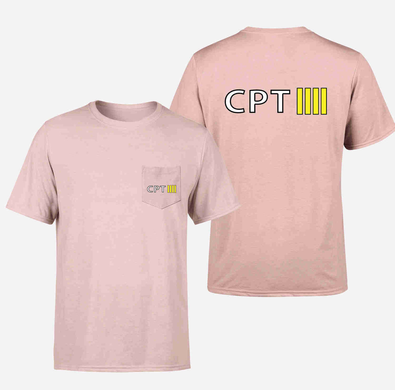 CPT & 4 Lines Designed Pocket T-Shirts