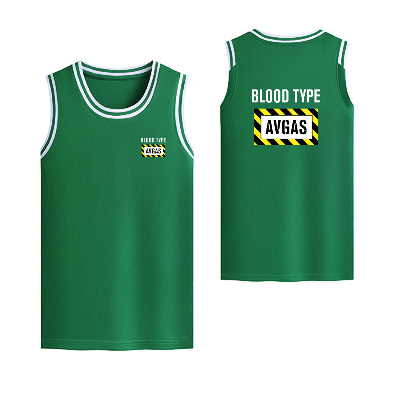 Blood Type AVGAS Designed Basketball Style Sports Tank Tops