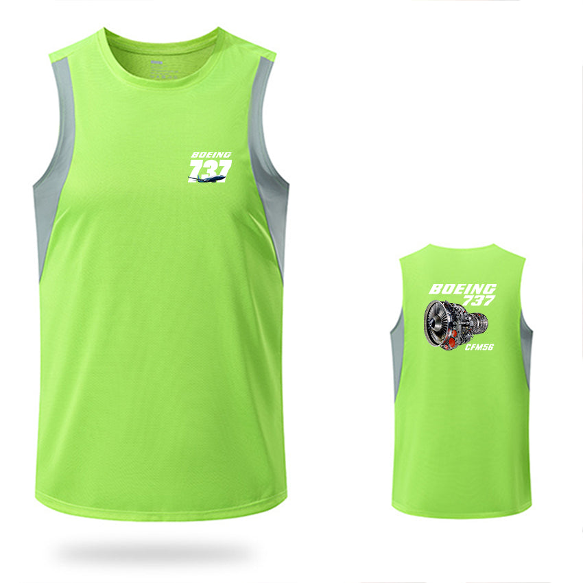 Boeing 737 Engine & CFM56 Designed Men Sleeveless T-shirt Quick Dry Vests