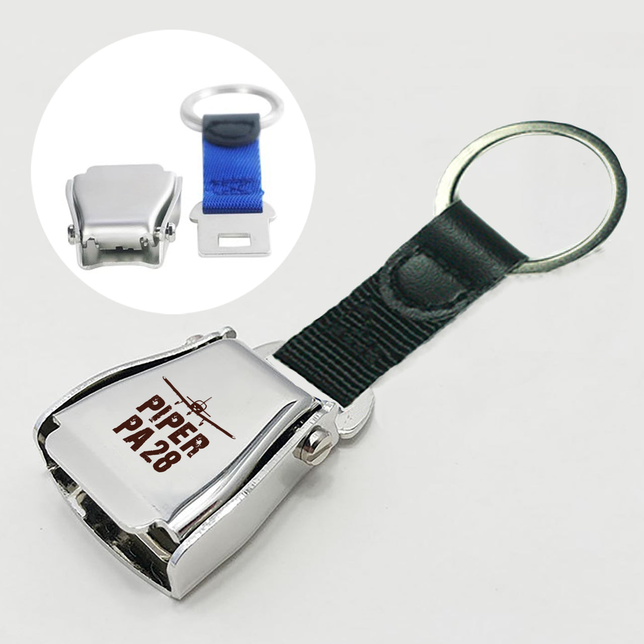 Piper PA28 & Plane Designed Airplane Seat Belt Key Chains