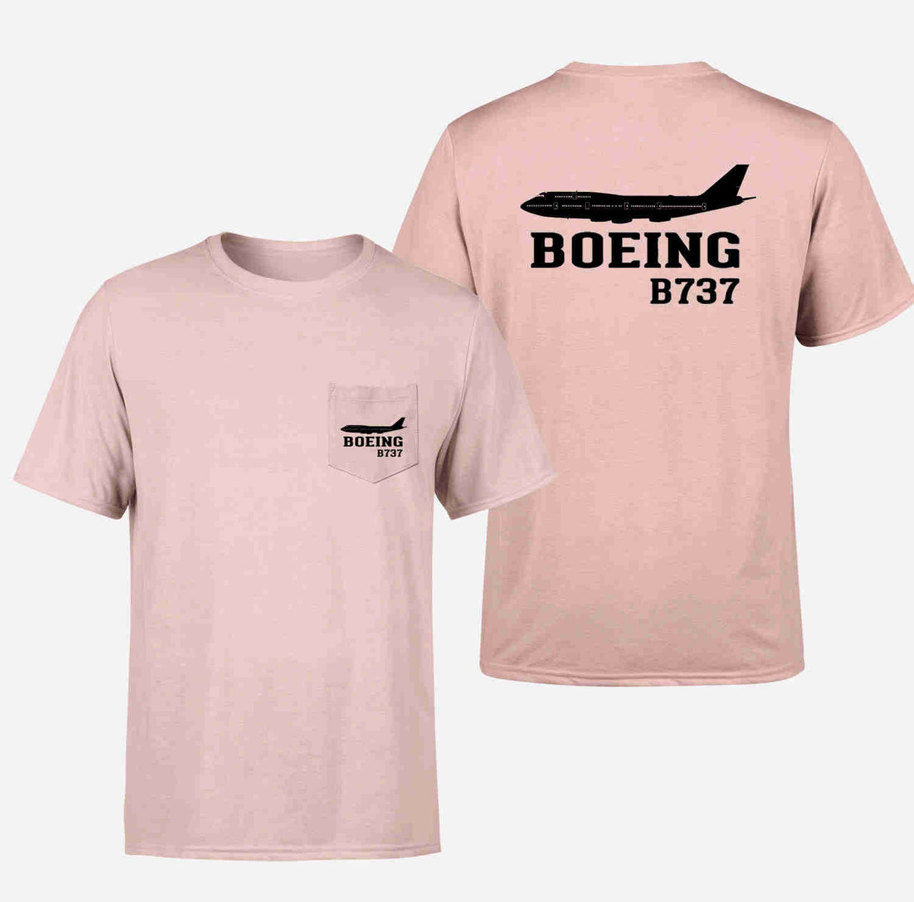 Boeing 737 Printed Designed Pocket T-Shirts