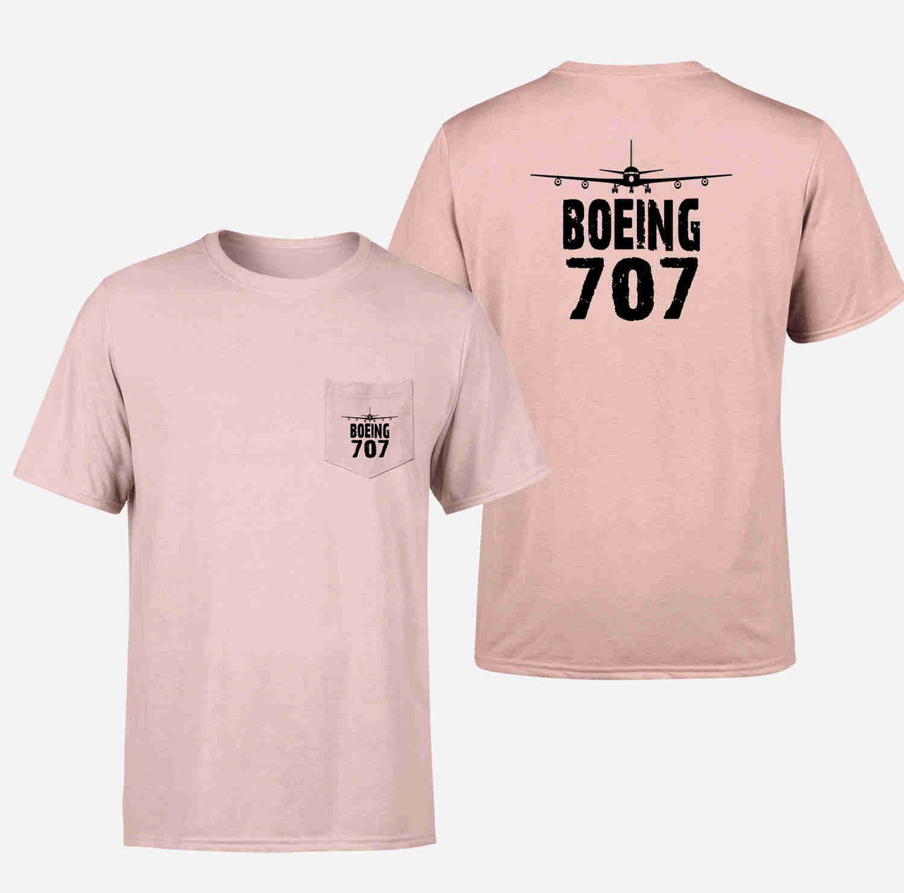 Boeing 707 & Plane Designed Pocket T-Shirts