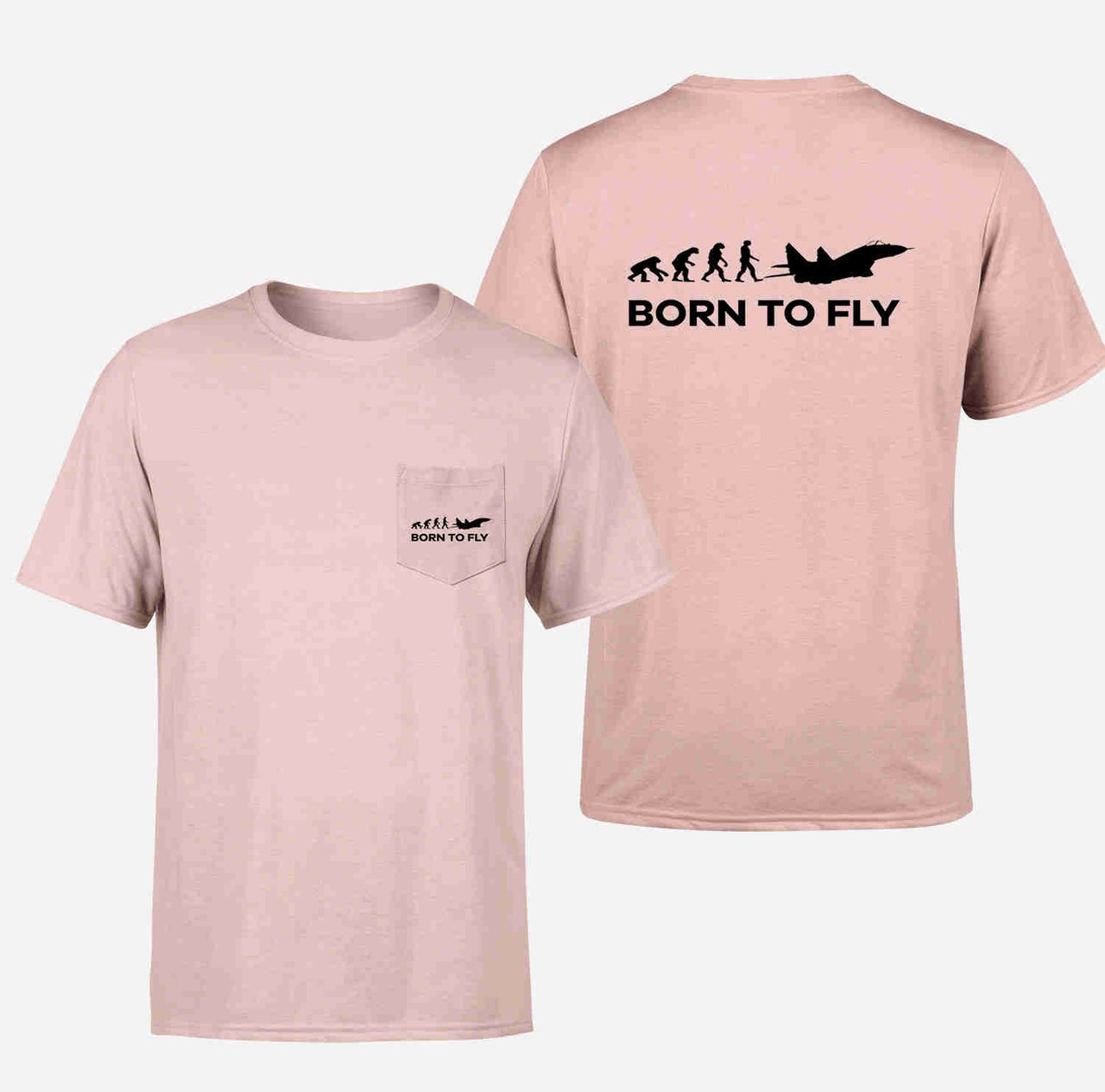 Born To Fly Military Designed Pocket T-Shirts