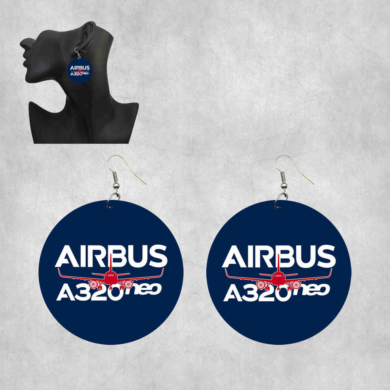 Amazing Airbus A320neo Designed Wooden Drop Earrings