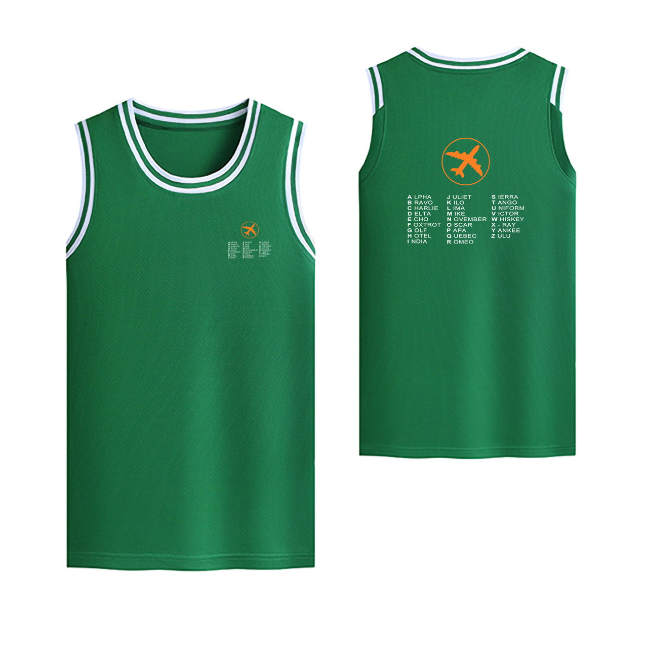 Aviation Alphabet 2 Designed Basketball Style Sports Tank Tops