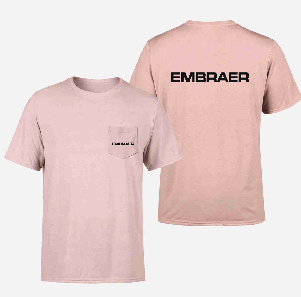 Embraer & Text Designed Pocket T-Shirts