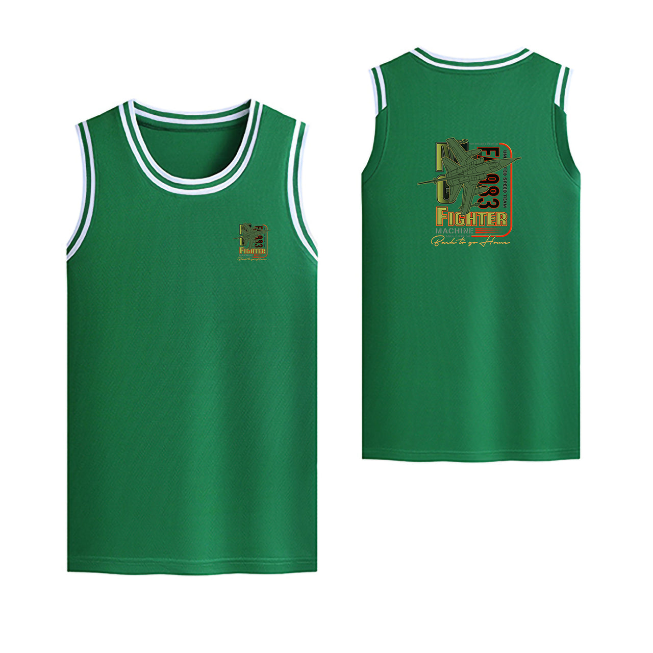 Fighter Machine Designed Basketball Style Sports Tank Tops