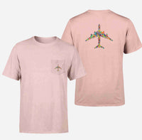 Thumbnail for Colourful Airplane Designed Pocket T-Shirts