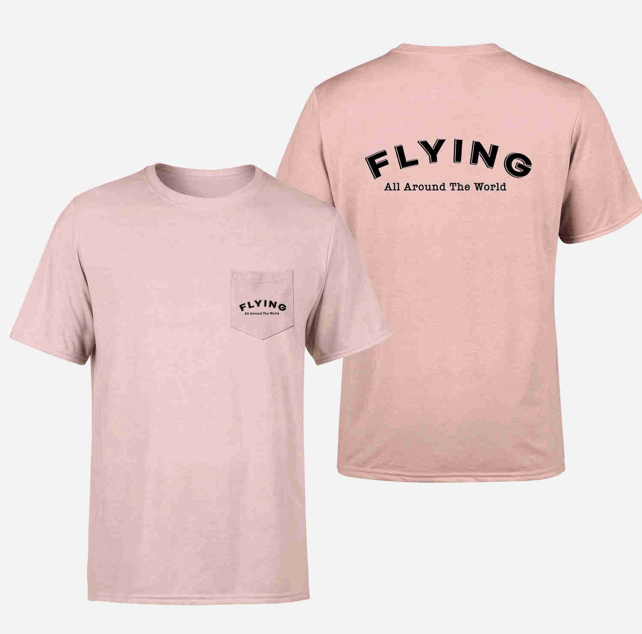 Flying All Around The World Designed Pocket T-Shirts